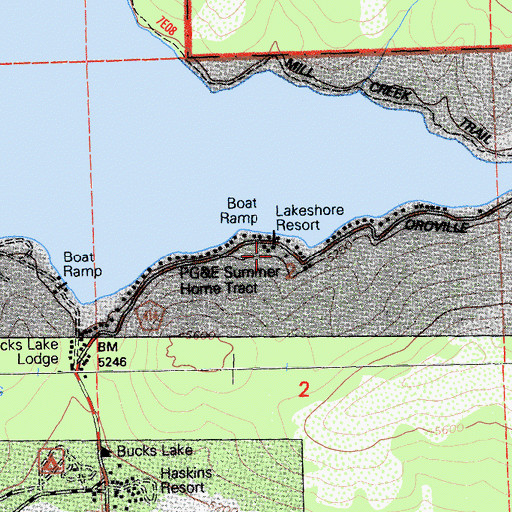 Topographic Map of PG and E Summer Home Tract, CA