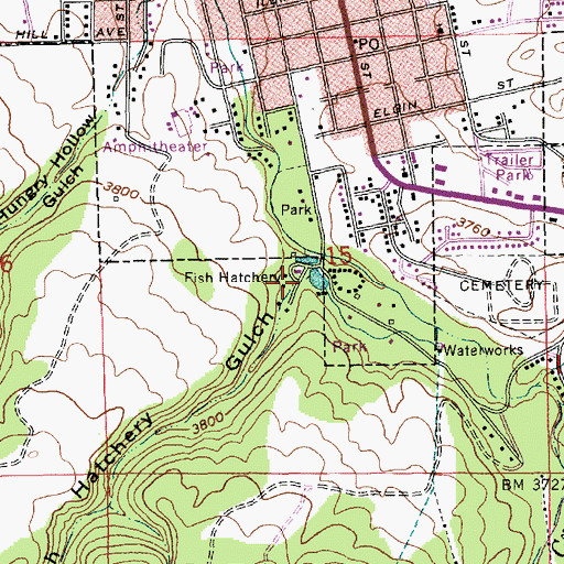Topographic Map of D C Booth Historic National Fish Hatchery, SD