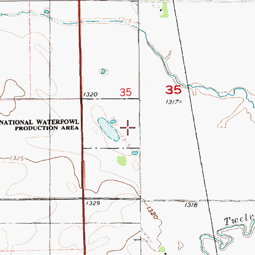Topographic Map of Davison County Waterfowl Production Area, SD