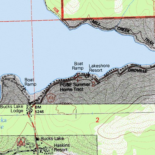 Topographic Map of Lakeshore Lodge, CA