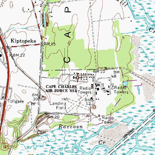 Topographic Map of Eastern Shore of Virginia National Wildlife Refuge, VA