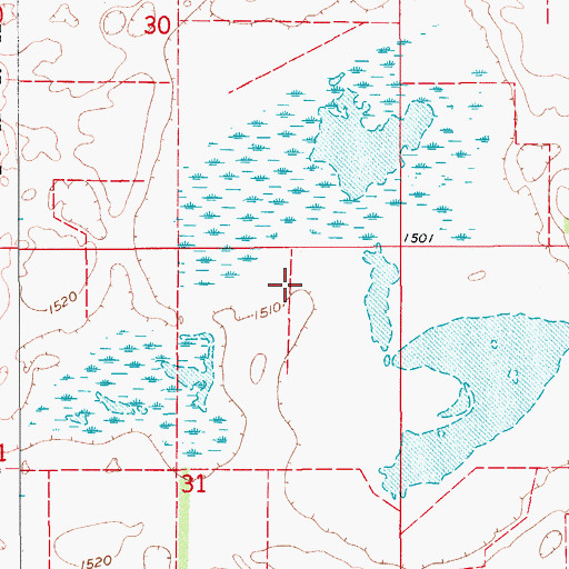 Topographic Map of Eddy County Waterfowl Production Area, ND