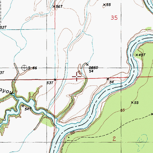 Topographic Map of Farm Service Agency Interest of Louisiana, LA