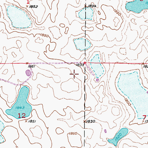 Topographic Map of Faulk County Waterfowl Production Area, SD