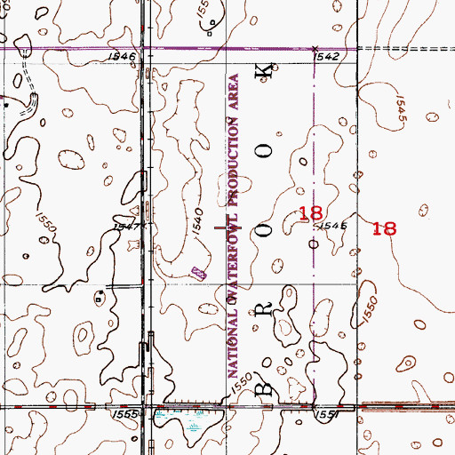 Topographic Map of Foster County Waterfowl Production Area, ND