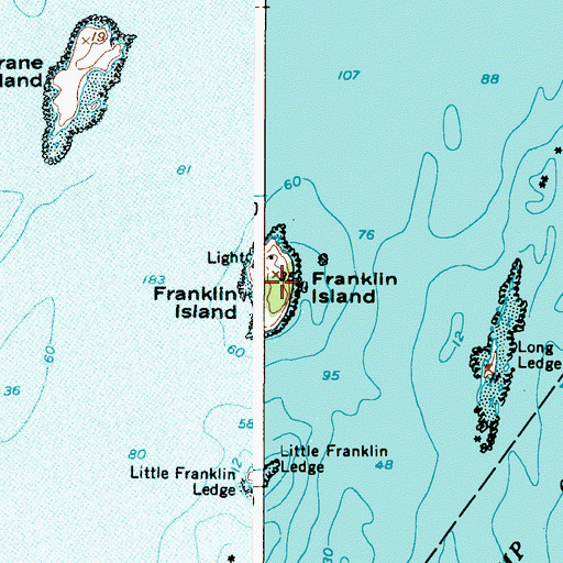 Topographic Map of Franklin Island National Wildlife Refuge, ME