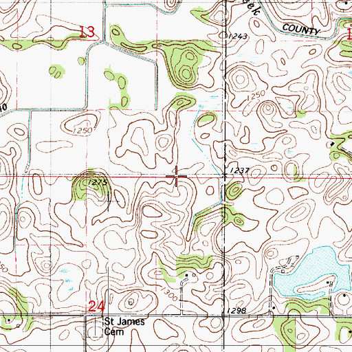 Topographic Map of Freeborn County Waterfowl Production Area, MN