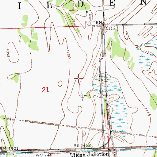 Topographic Map of Glacial Ridge National Wildlife Refuge, MN