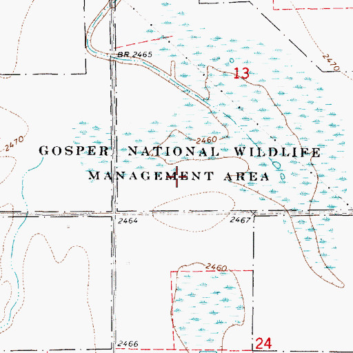 Topographic Map of Gosper County Waterfowl Production Area, NE