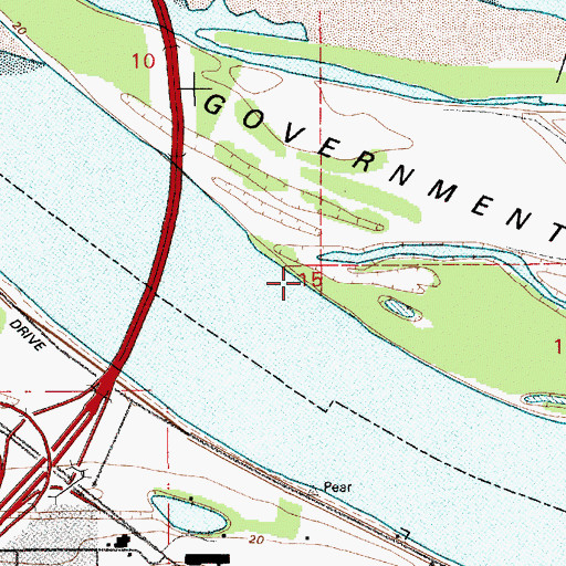 Topographic Map of Government Island Game Management Area, OR