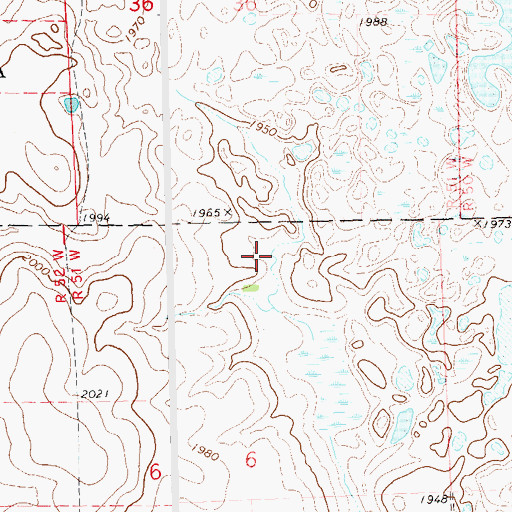Topographic Map of Grant County Waterfowl Production Area, SD