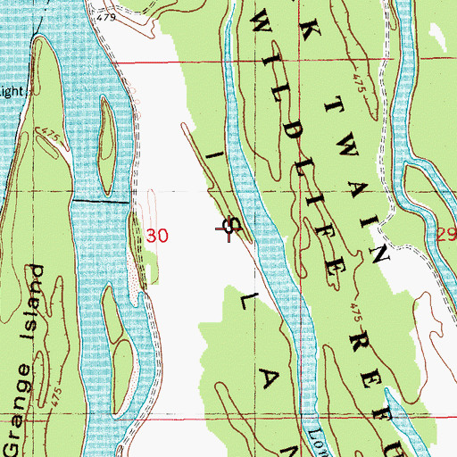 Topographic Map of Great River National Wildlife Refuge, IL