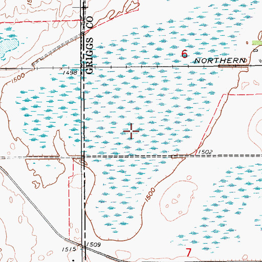 Topographic Map of Griggs County Waterfowl Production Area, ND