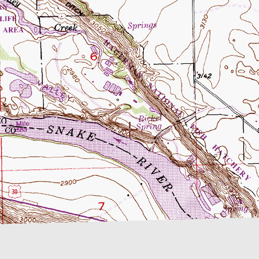 Topographic Map of Hagerman Wildlife Management Area, ID