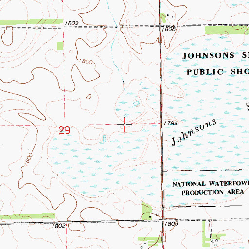 Topographic Map of Hamlin County Waterfowl Production Area, SD