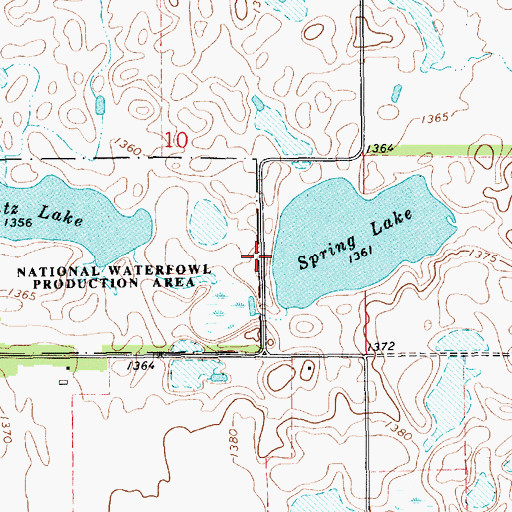 Topographic Map of Hanson County Waterfowl Production Area, SD