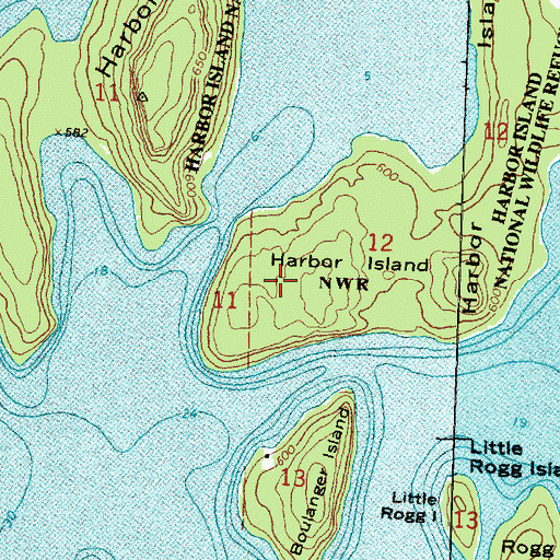 Topographic Map of Harbor Island National Wildlife Refuge, MI