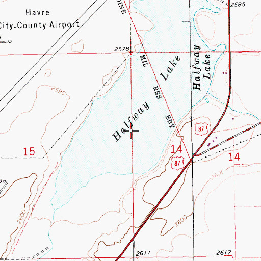 Topographic Map of Hill County Waterfowl Production Area, MT