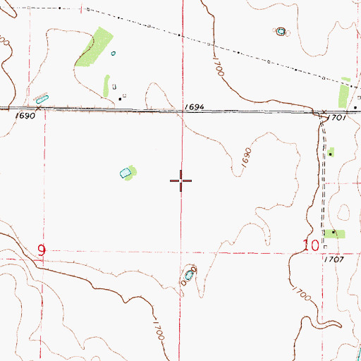 Topographic Map of Hughes County Waterfowl Production Area, SD
