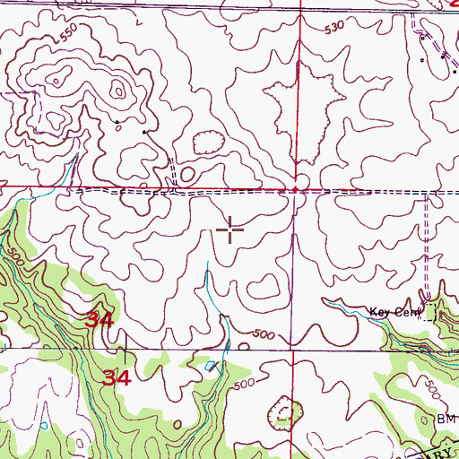 Topographic Map of Key Cave National Wildlife Refuge, AL