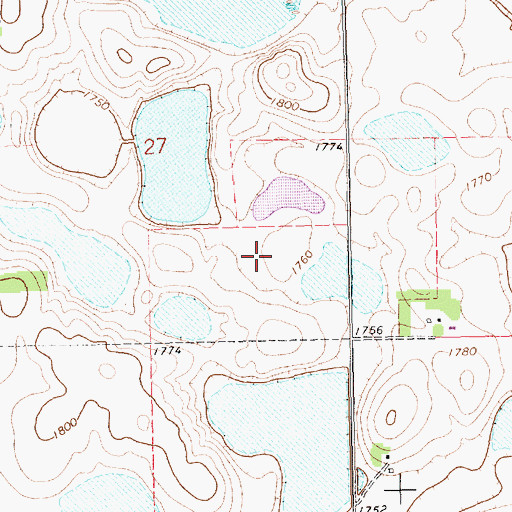 Topographic Map of Kingsbury County Waterfowl Production Area, SD