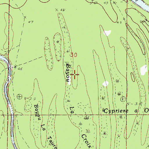 Topographic Map of Lake Ophelia National Wildlife Refuge, LA