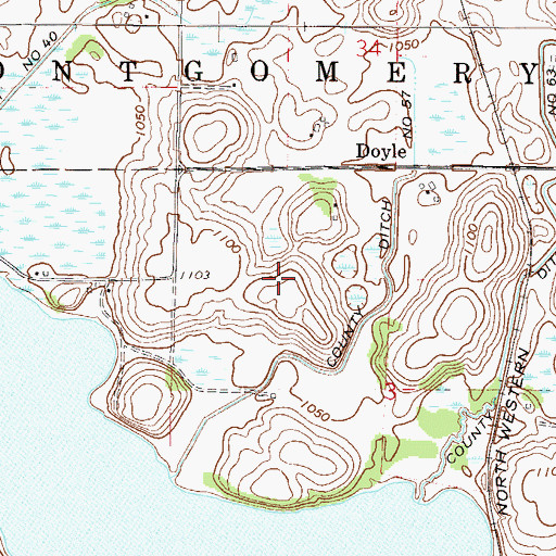 Topographic Map of Lesueur County Waterfowl Production Area, MN