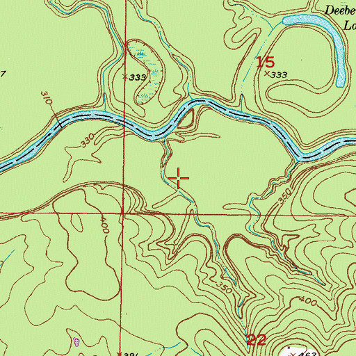 Topographic Map of Little River National Wildlife Refuge, OK