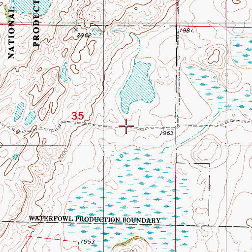 Topographic Map of Logan County Waterfowl Production Area, ND