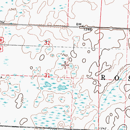 Topographic Map of Mahnomen County Waterfowl Production Area, MN