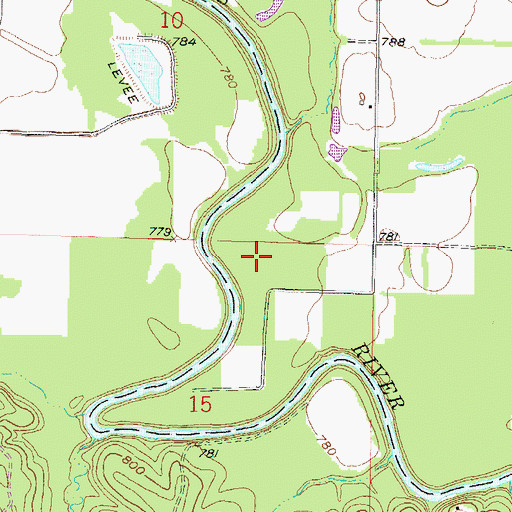 Topographic Map of Marais des Cygnes National Wildlife Refuge, KS