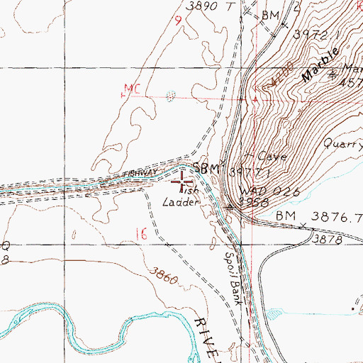Topographic Map of Marble Bluff Fish Research and Control Station, NV