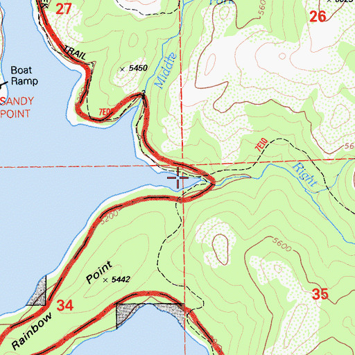 Topographic Map of Mill Creek Trail, CA