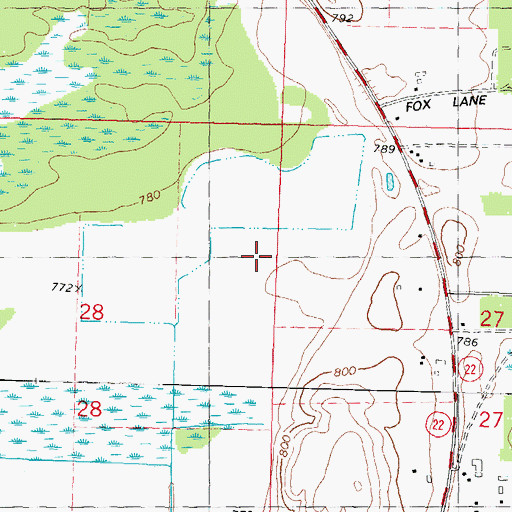 Topographic Map of Marquette County Waterfowl Production Area, WI