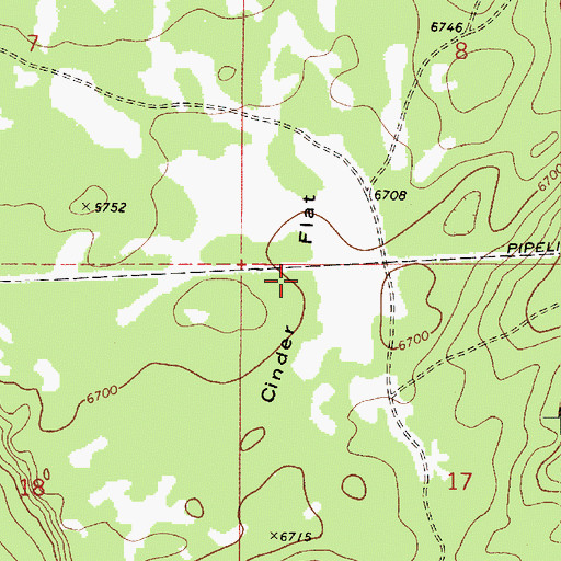 Topographic Map of Cinder Flat, AZ