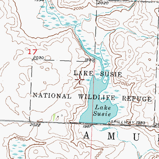 Topographic Map of McLean National Wildlife Refuge, ND