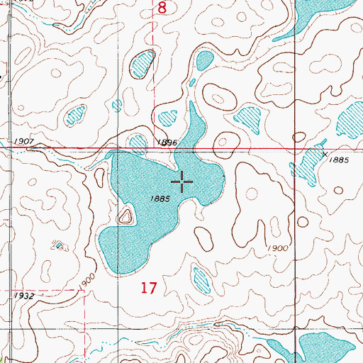 Topographic Map of McPherson County Waterfowl Production Area, SD