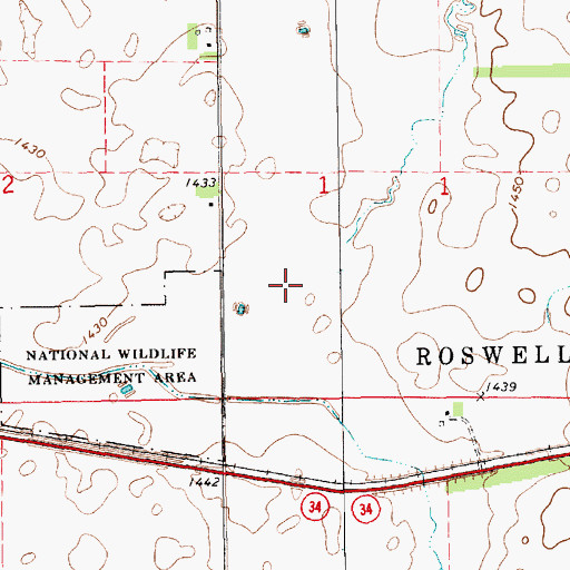 Topographic Map of Miner County Waterfowl Production Area, SD