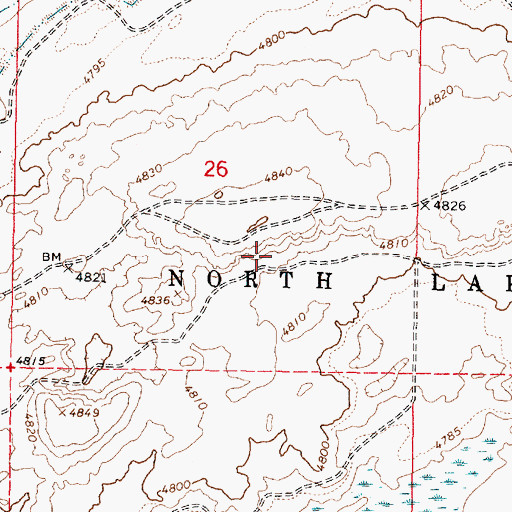 Topographic Map of North Lake Wildlife Management Area, ID