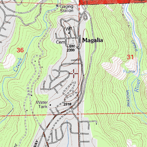 Topographic Map of Ridgeview High School, CA