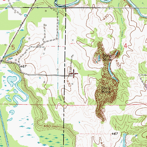 Topographic Map of Patoka River National Wildlife Refuge, IN