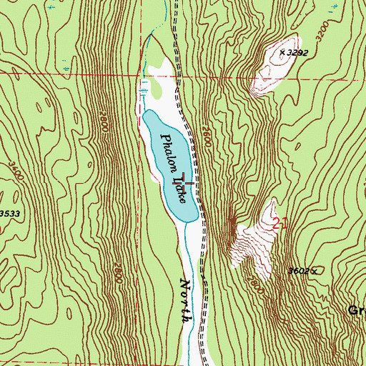 Topographic Map of Phalon Lake Public Fishing Area, WA