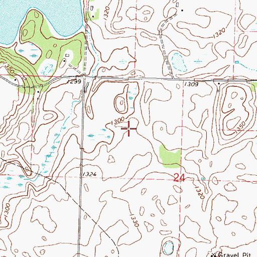 Topographic Map of Pope County Waterfowl Production Area, MN