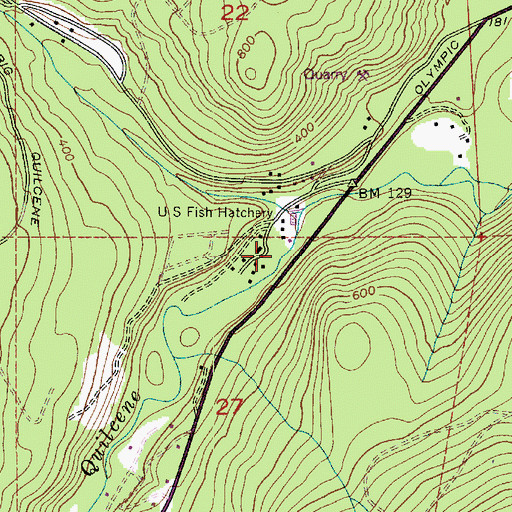 Topographic Map of Quilcene National Fish Hatchery, WA