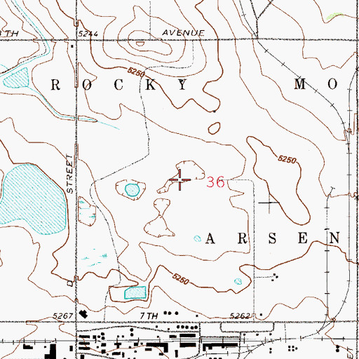 Topographic Map of Rocky Mountain Arsenal National Wildlife Refuge, CO