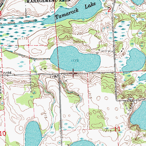 Topographic Map of Rydell National Wildlife Refuge, MN