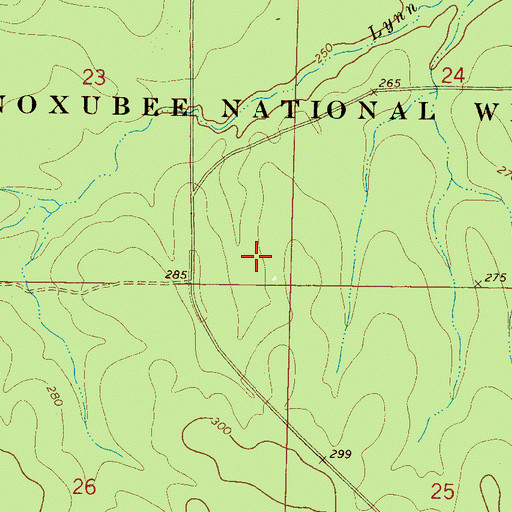 Topographic Map of Sam D Hamilton Noxubee National Wildlife Refuge, MS
