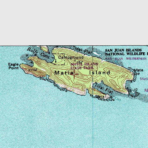 Topographic Map of San Juan Islands National Wildlife Refuge, WA