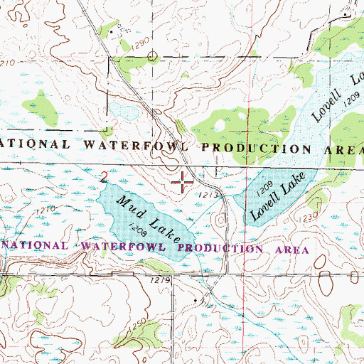 Topographic Map of Stearns County Waterfowl Production Area, MN