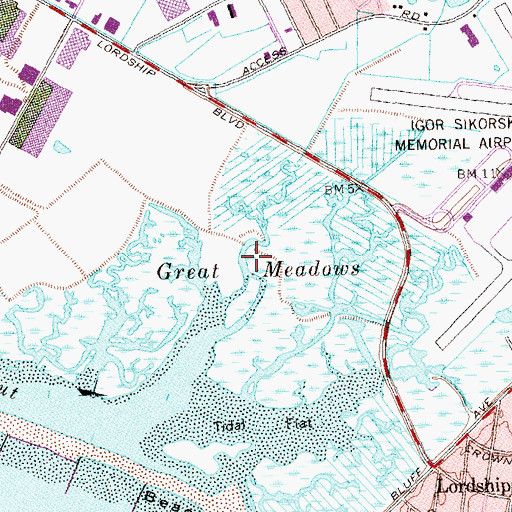 Topographic Map of Stewart B McKinney National Wildlife Refuge, CT